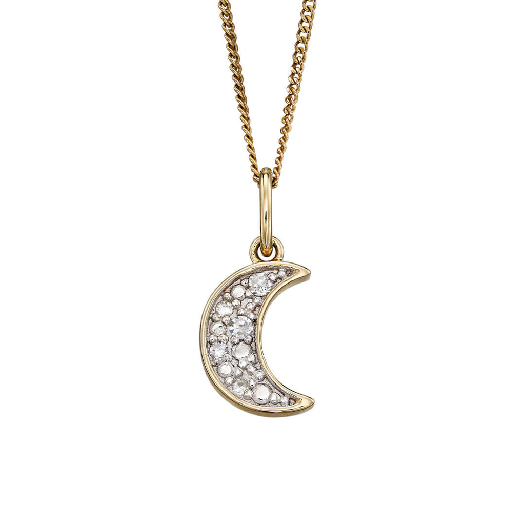 Elements Gold Moon Pendant with Diamonds-0