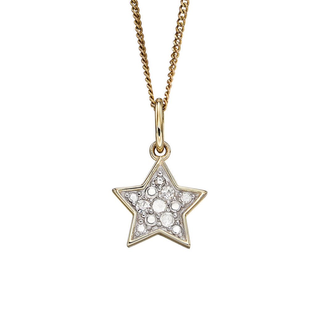 Elements Gold Star Pendant with Diamonds-0