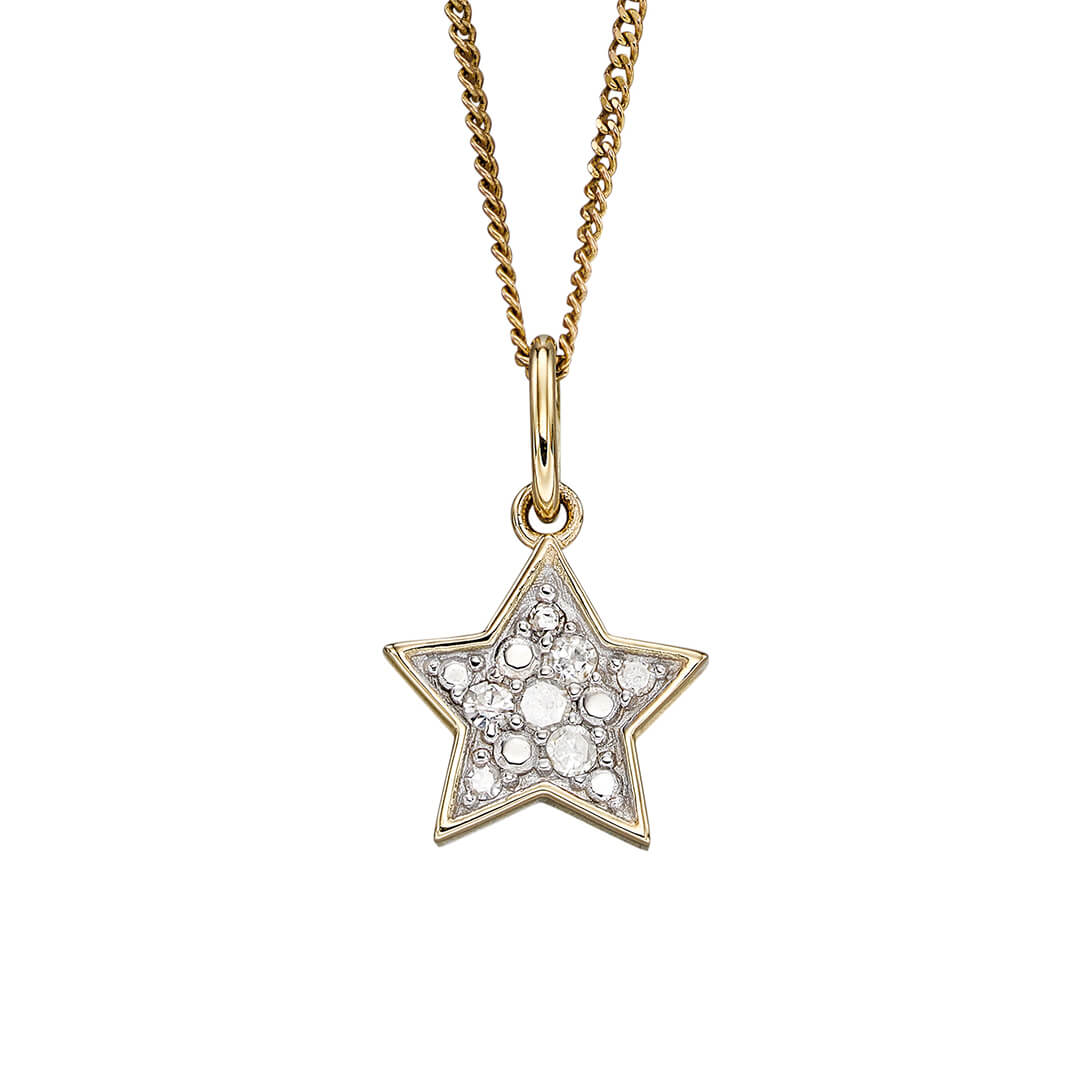 Elements Gold Star Pendant with Diamonds-0