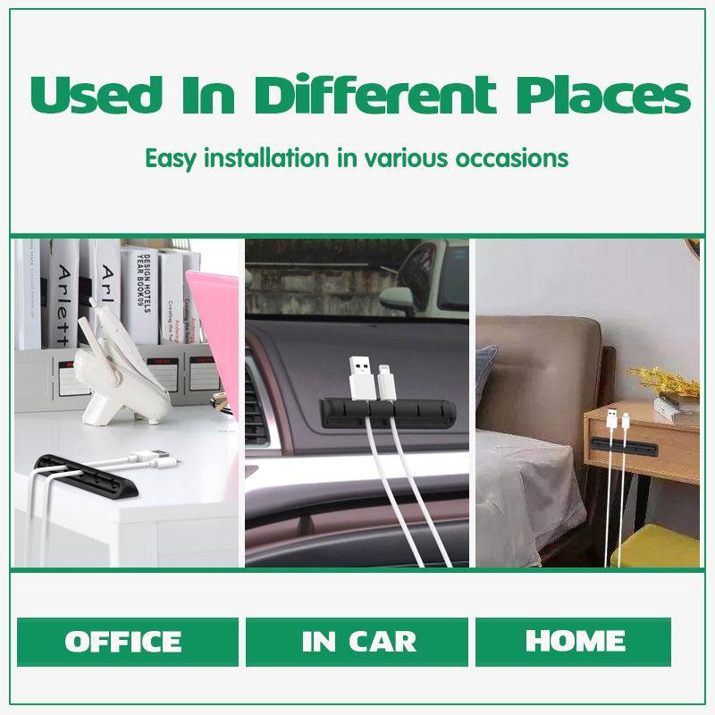 Value Pack Usb Charge Cable Holder Desk Cable Clips Organizer Cord Management