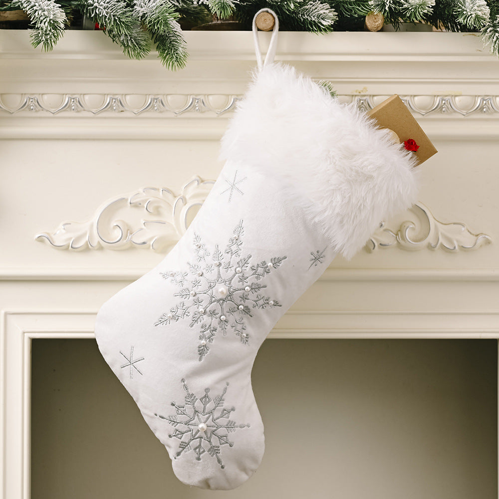 Snowflake Christmas Stocking - n/a at Dealshubindia