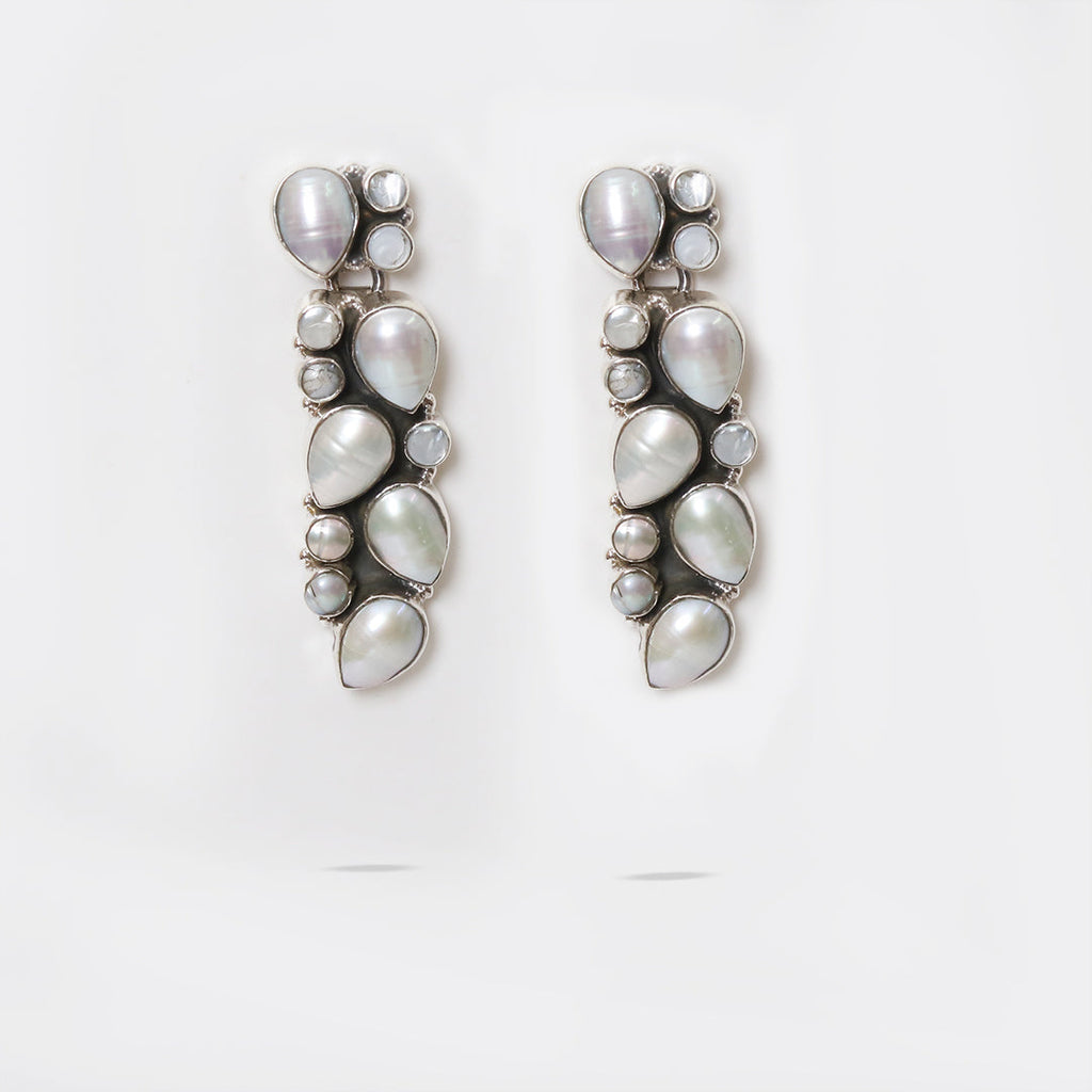 Abstract Pearl Earrings