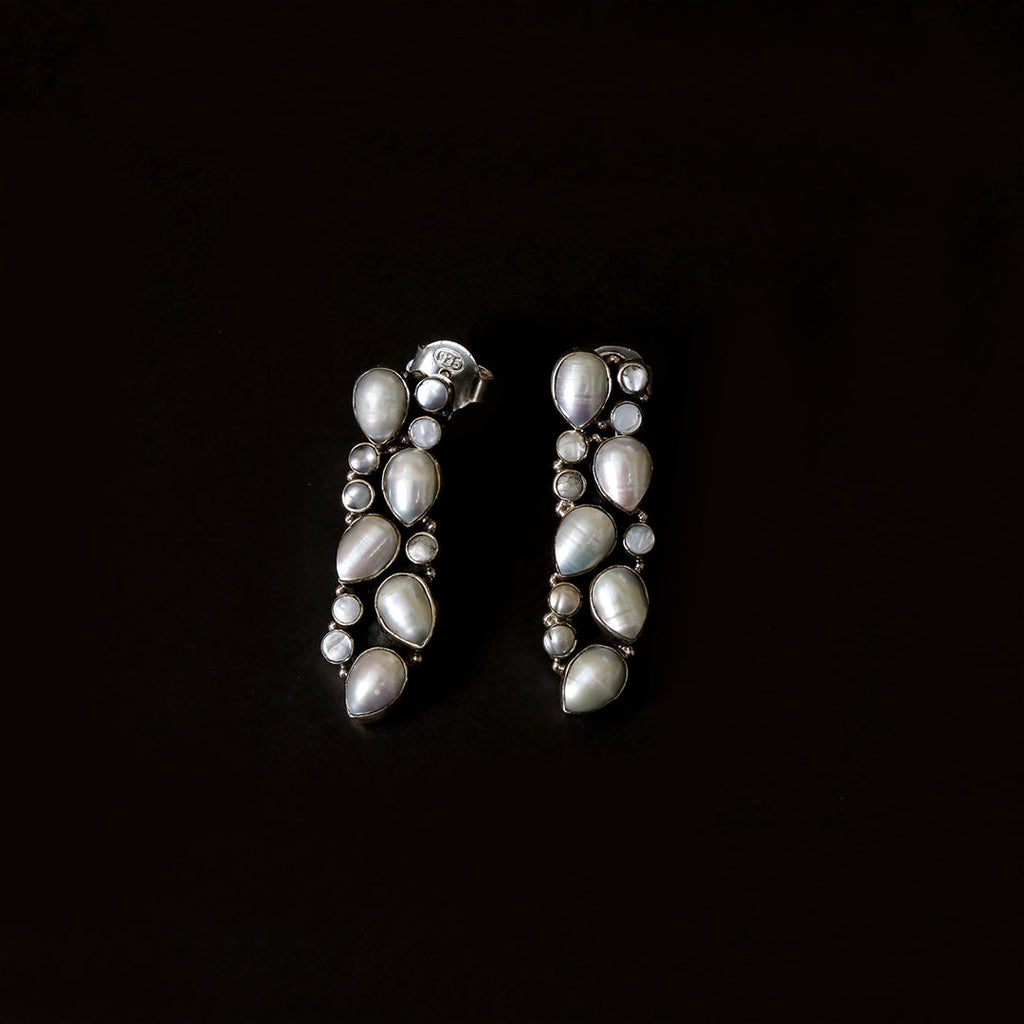 Abstract Pearl Earrings