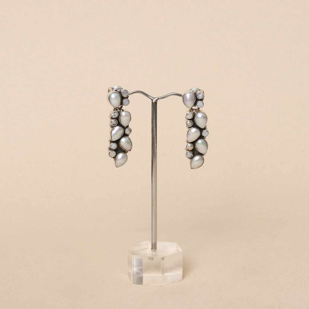 Abstract Pearl Earrings