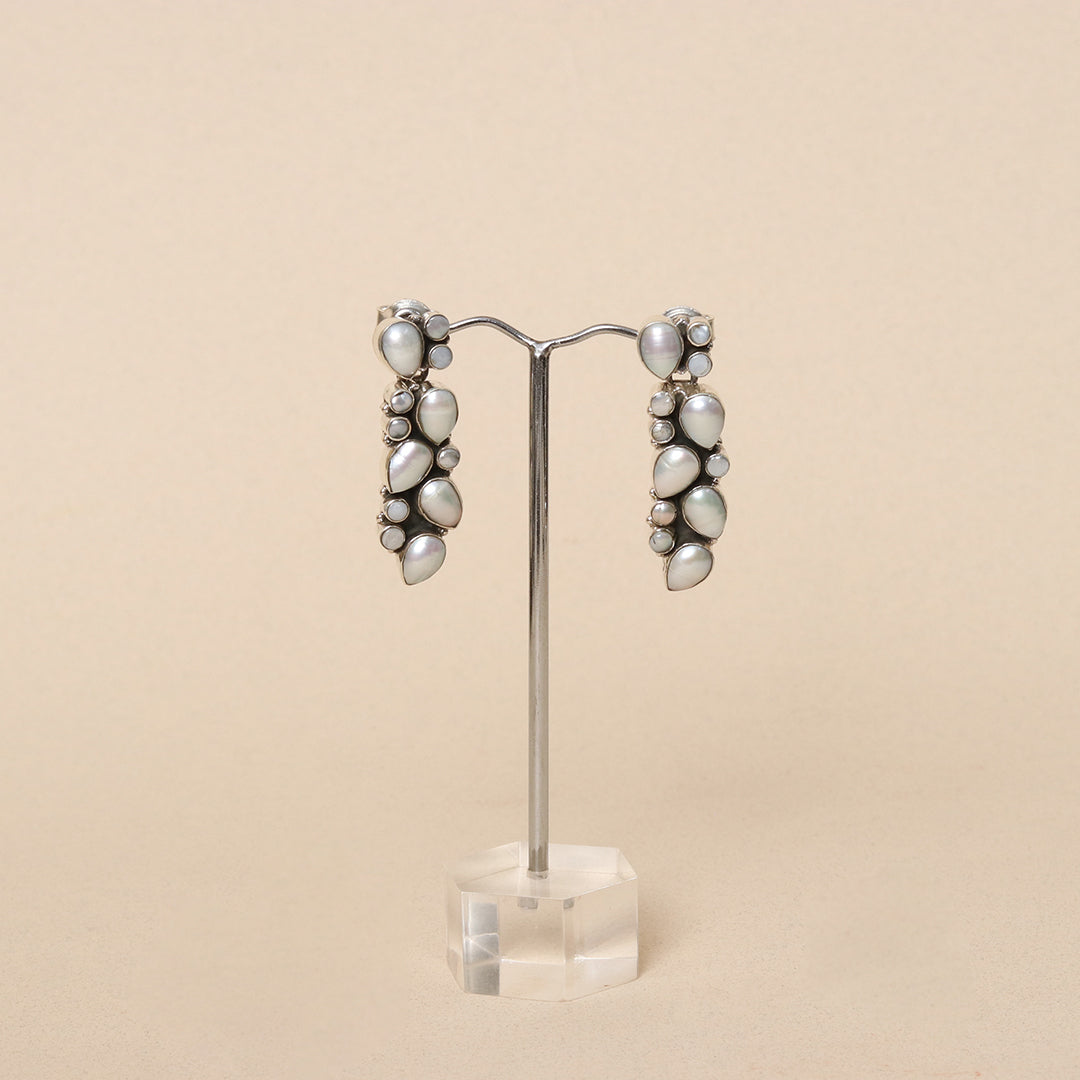 Abstract Pearl Earrings