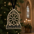 Large Personalized Memorial Ornament | Antique Brass Keepsake | Christmas Tree Decor