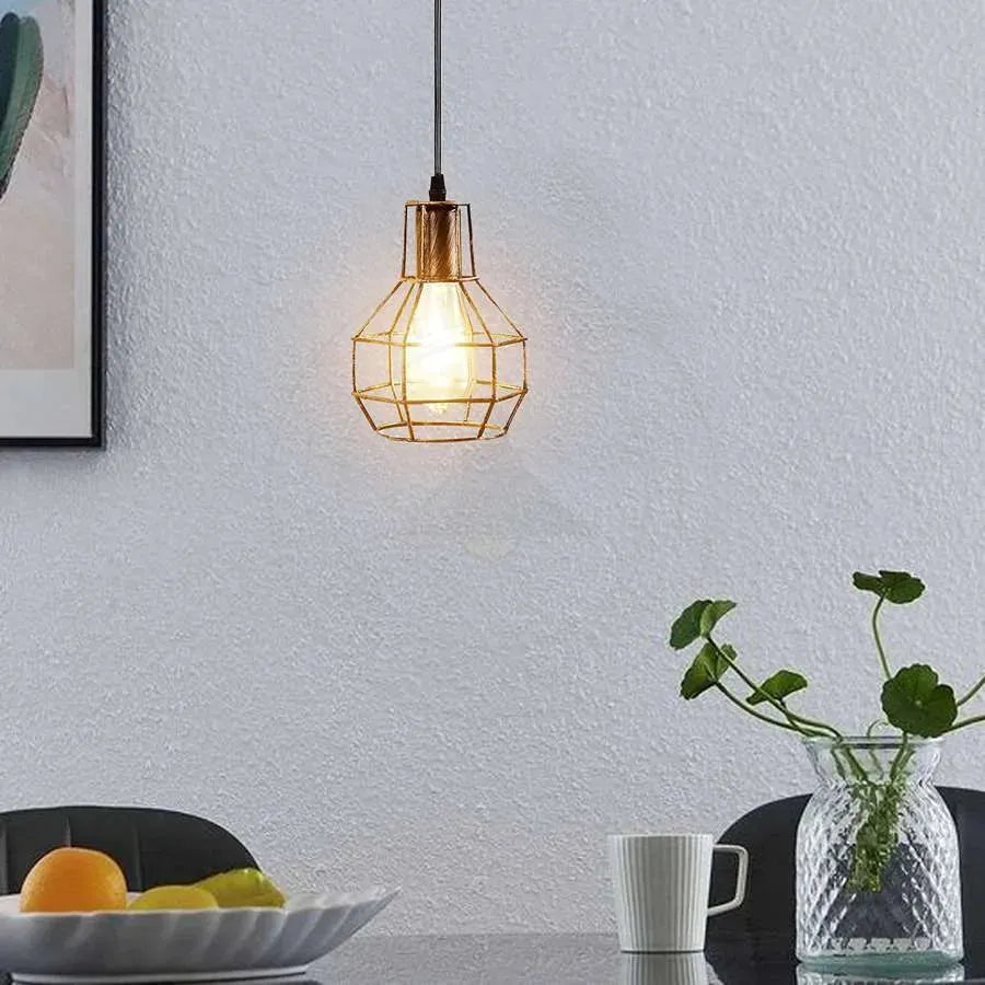 Vintage Nest Wire Cage Ceiling Pendant Cluster Light Fitting ~5814