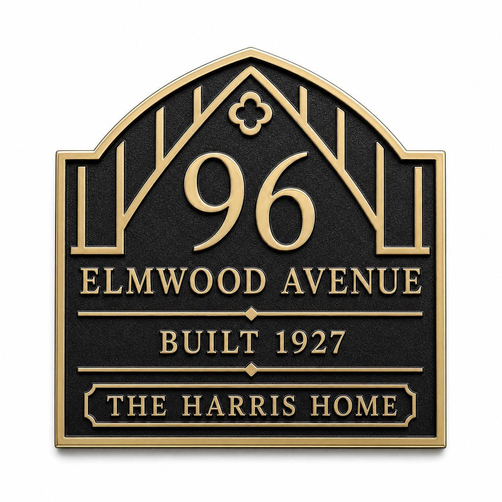 Personalized House Number Plaque | Custom Brass Address Sign