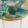 Green Agate Side Table, Round Top-0