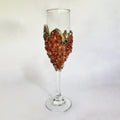 Crystal Champagne Glasses with Red Agate – Set of 1 or 2, 7 oz