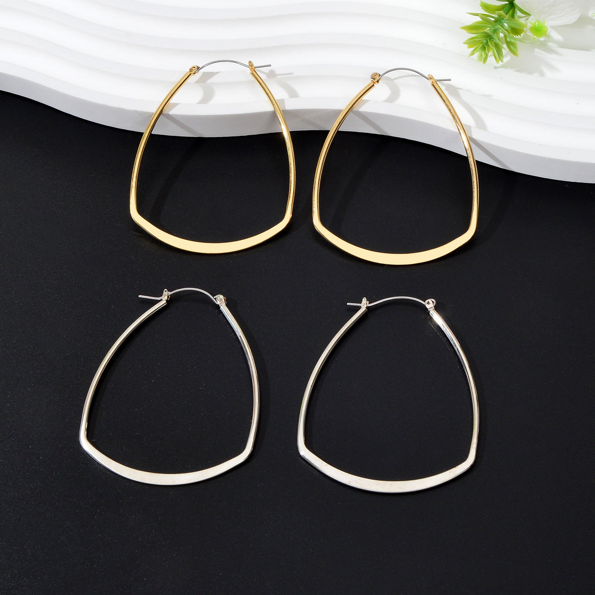 Asymmetrical Hoop Earrings Chic and Minimalist Accessories Holiday Jewelry Gift
