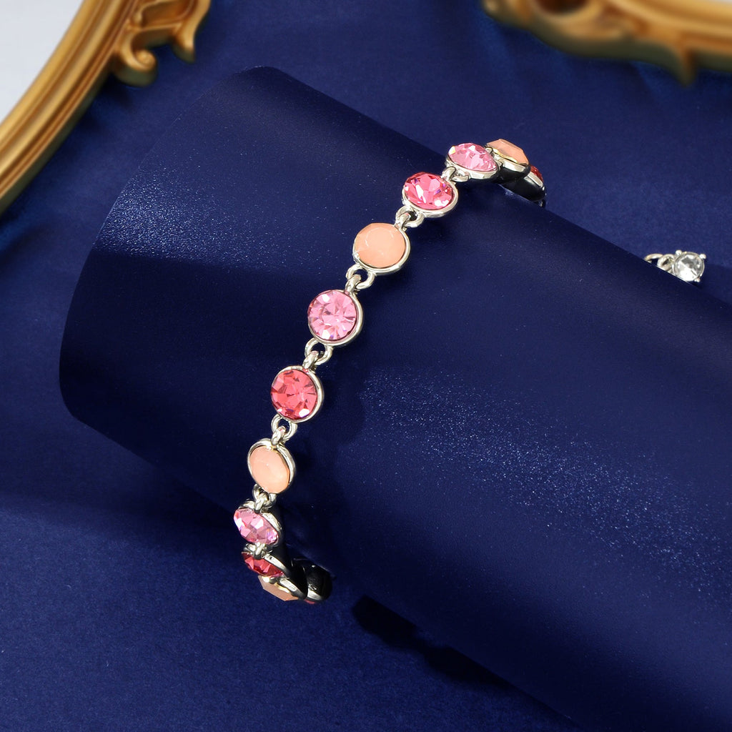 Luxury Blue Transparent Big Cubic Zirconia Bracelet Wedding Engagement Jewellery