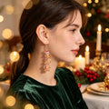 Lovely Xmas Stacked Gingerbread Man Acrylic Dangle Earrings Cartoon Festival Party Accessories Gift