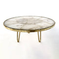White Crystal Agate Round Cake Stand, 10 Inch-0