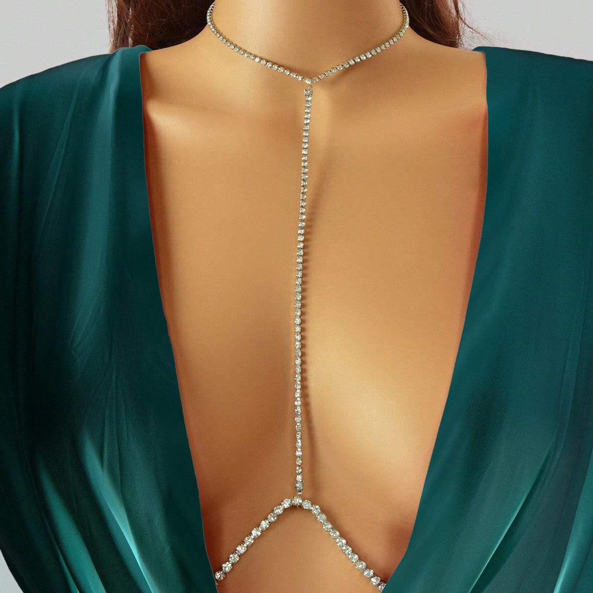 Dazzling Full Diamond Sparkle Body Chain Glamorous Statement Jewelry