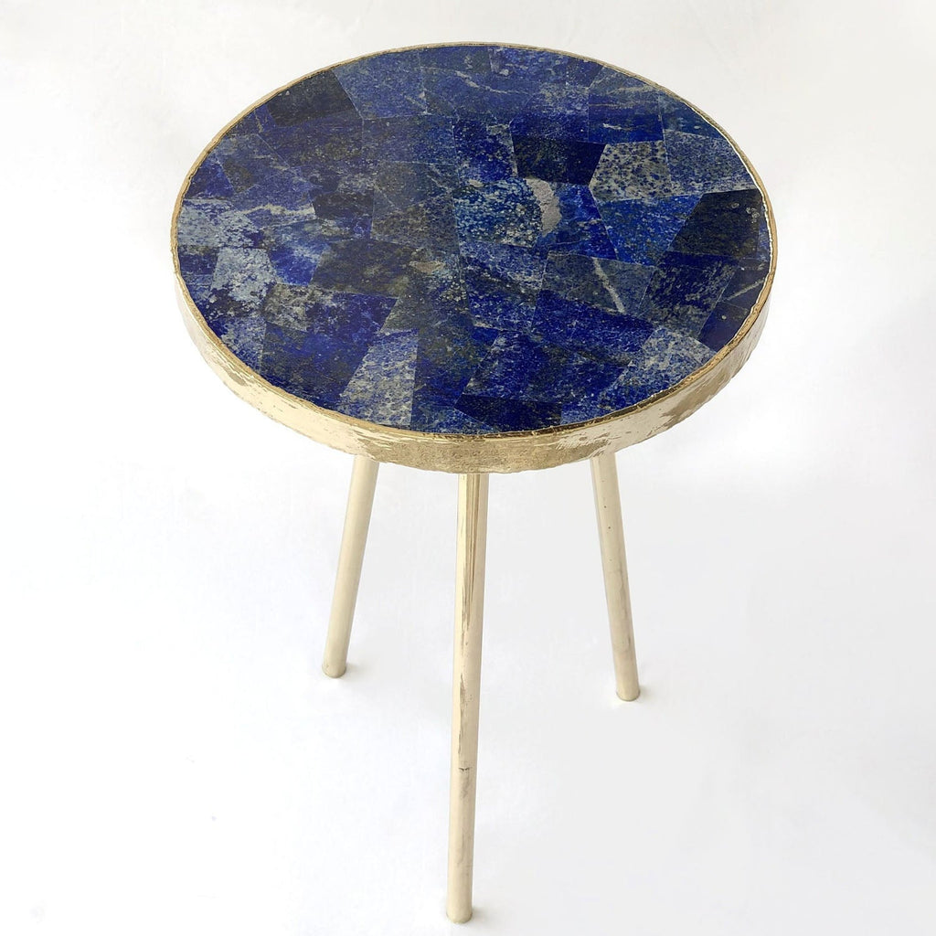 Lapis Lazuli Side Table, Round Top