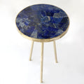 Lapis Lazuli Side Table, Round Top-0