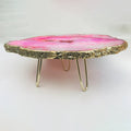 Pink Agate Cake Stand/Centerpiece/Display Stand/Tray