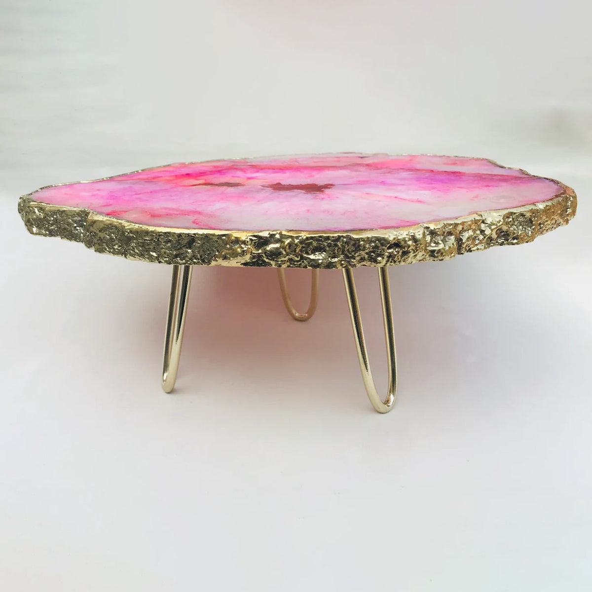 Pink Agate Cake Stand/Centerpiece/Display Stand/Tray