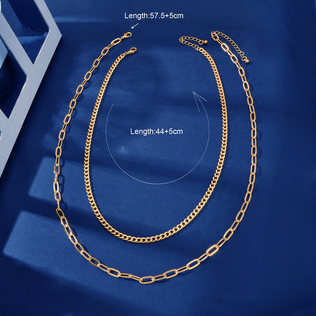 AU Stock 2pcs Chunky Link Chain Statement Layered Necklace Punk Rock Accessories