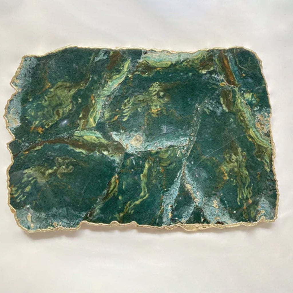 Large Green Agate Cheese Platter/Tray - 10"x15"