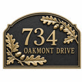 Personalized Address Plaque – Antique Brass Oak Leaf and Acorn