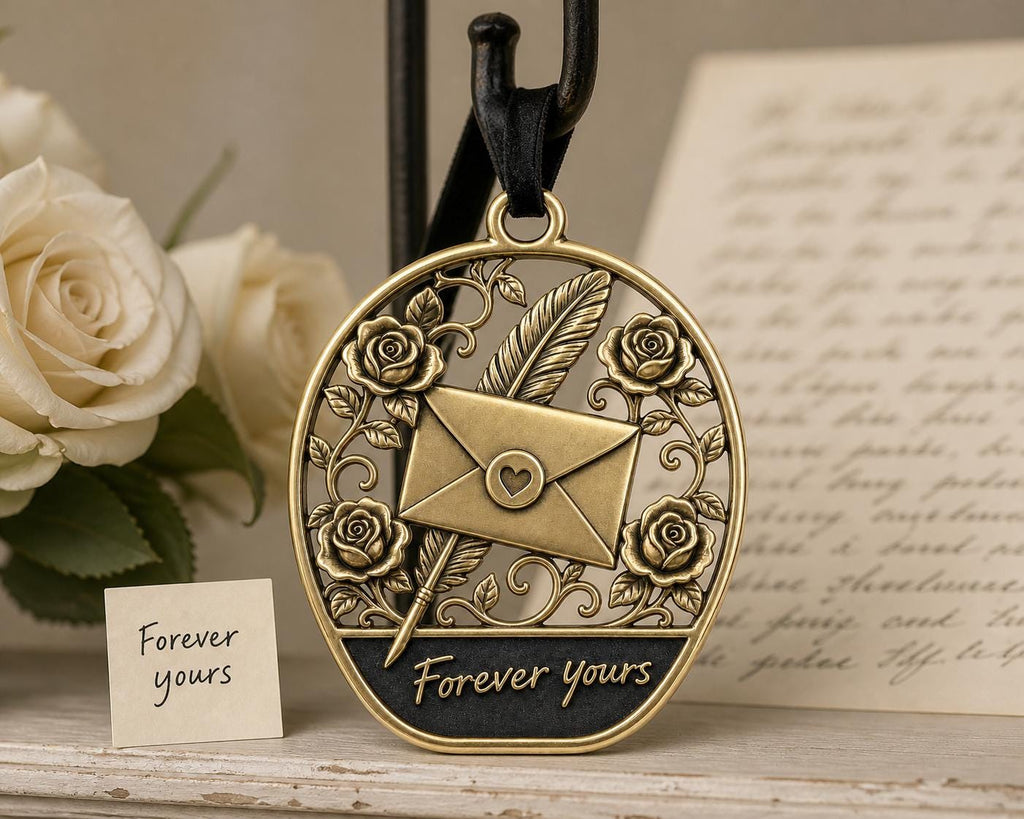 Large Personalized Envelope Ornament | Wedding Keepsake | Antqiue Brass Christmas Decor