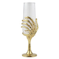 Skeleton Hand Champagne Glasses | Set of 1 or 2 | Cocktail Glasses | Halloween Glasses | Statement Barware | Gold, Silver or Antique Finish