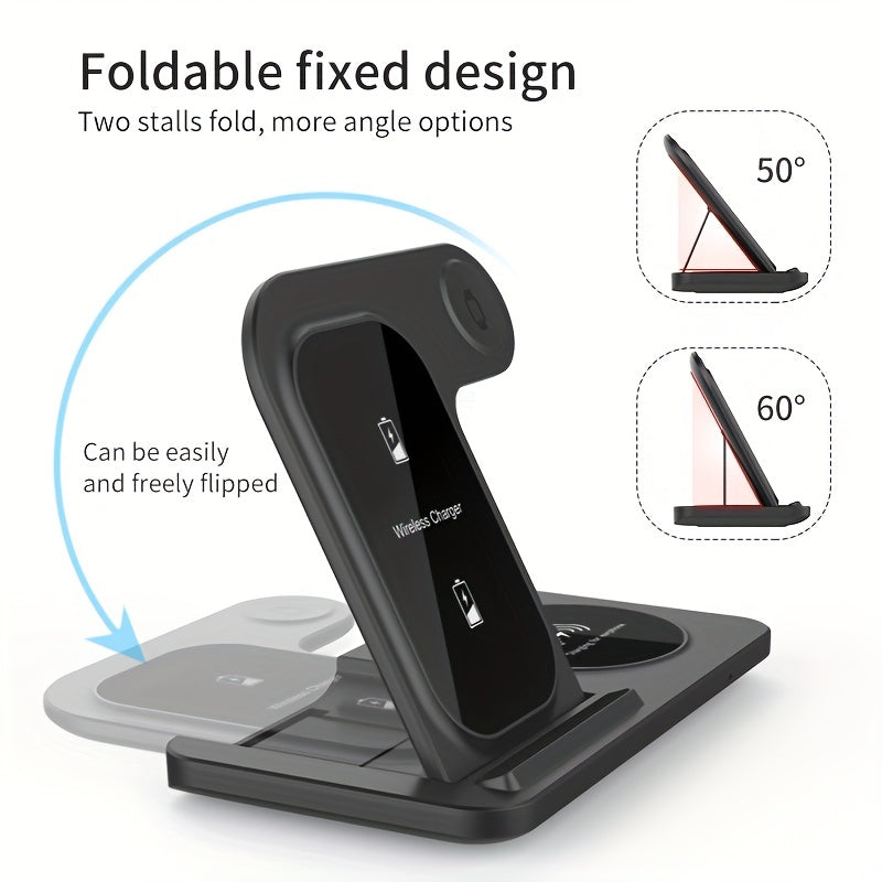 3-in-1 Fast Wireless Charger for iPhone & Apple Devices - Electronics > Battery Chargers & Power at Dealshubindia