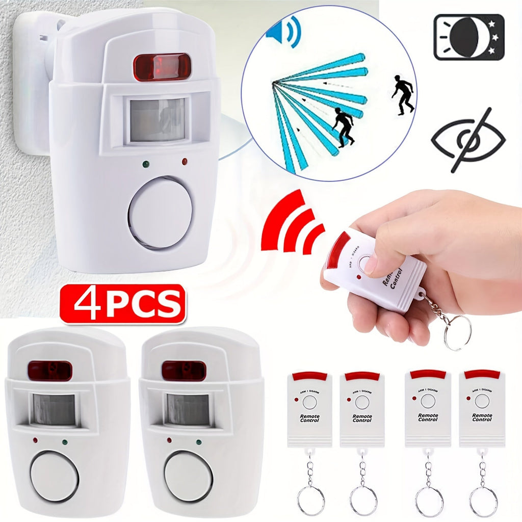 Wireless PIR Motion Sensor Alarm System (4 pcs) - Electronics > Business & Home Security > Intercoms & Doorbells at Dealshubindia