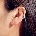 3 pcs Imitation Pearl Stud Gold Silver Hollow out Heart Ear Cuff Cartilage Earrings set