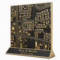 Brass Antique Personalized 3D Map | Graduation | Wedding| Birthday | Gift Tabletop Location Plaque