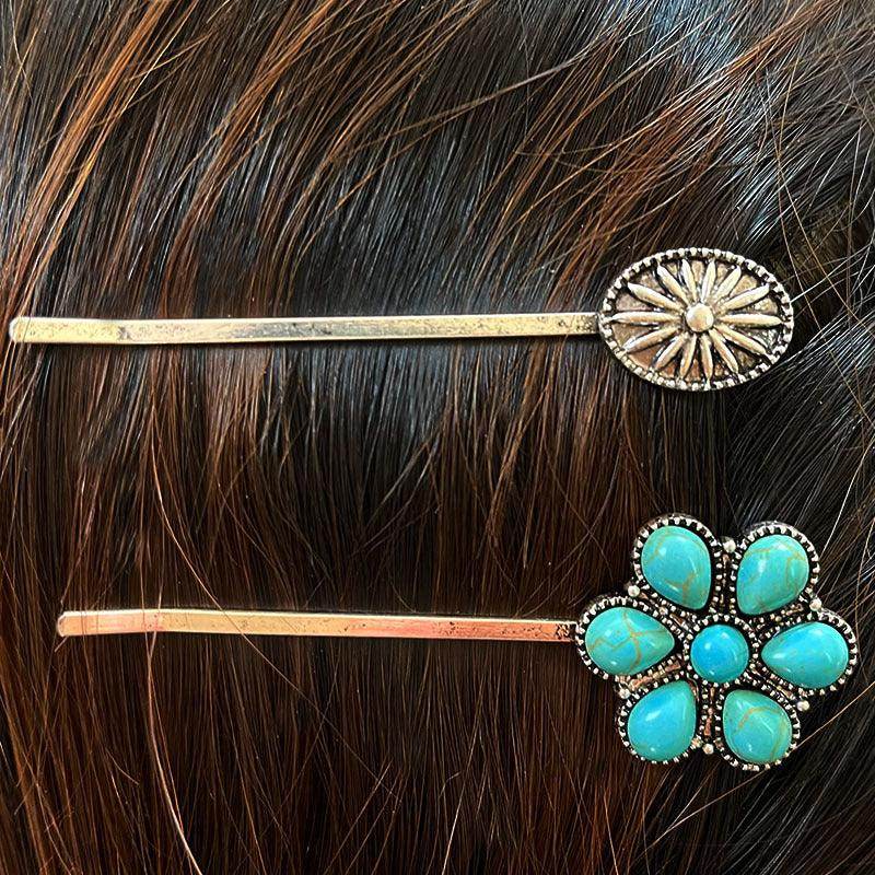 Turquoise Alloy Hairpin for Stylish Hair Accessories
