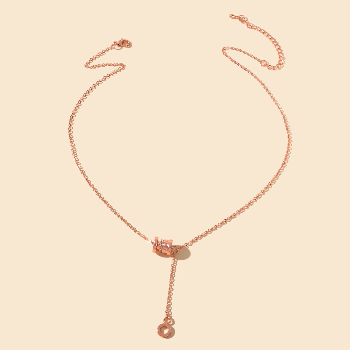 Valentine's Day Women Girl Gift Jewellery Rhinestone Rosegold Chain Necklace