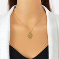 Dainty Gold Silver Chain Hollow Hamsa Hand Boho Charm Necklace Protection Lucky