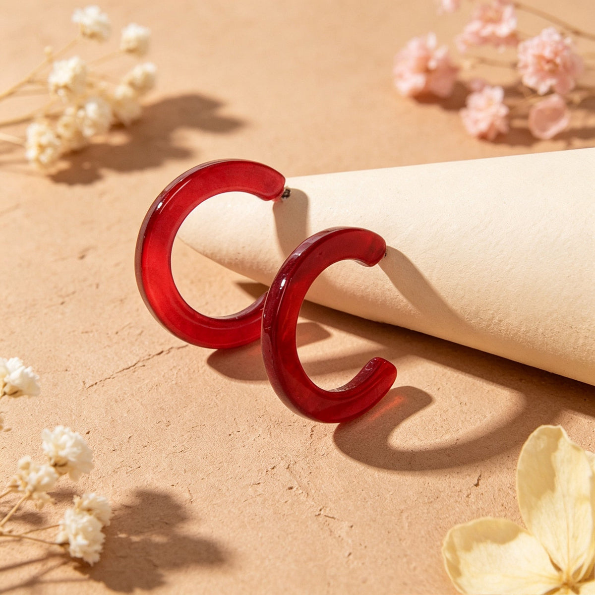Wholesale Price Circle Acrylic Cute Stud Hoop Earrings Fashion Accessories Gift