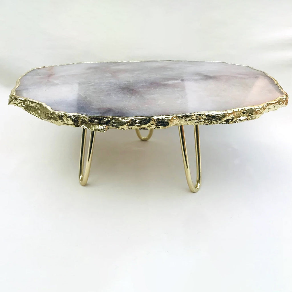 Gray Agate Quartz Cake Stand/Centerpiece/Display Stand/Tray