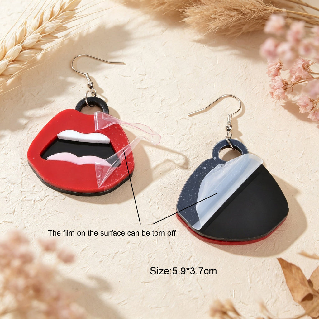 Y2k  Big Red Lips Earrings Halloween Jewelry Music Festival Party Club Cosplay Accessories