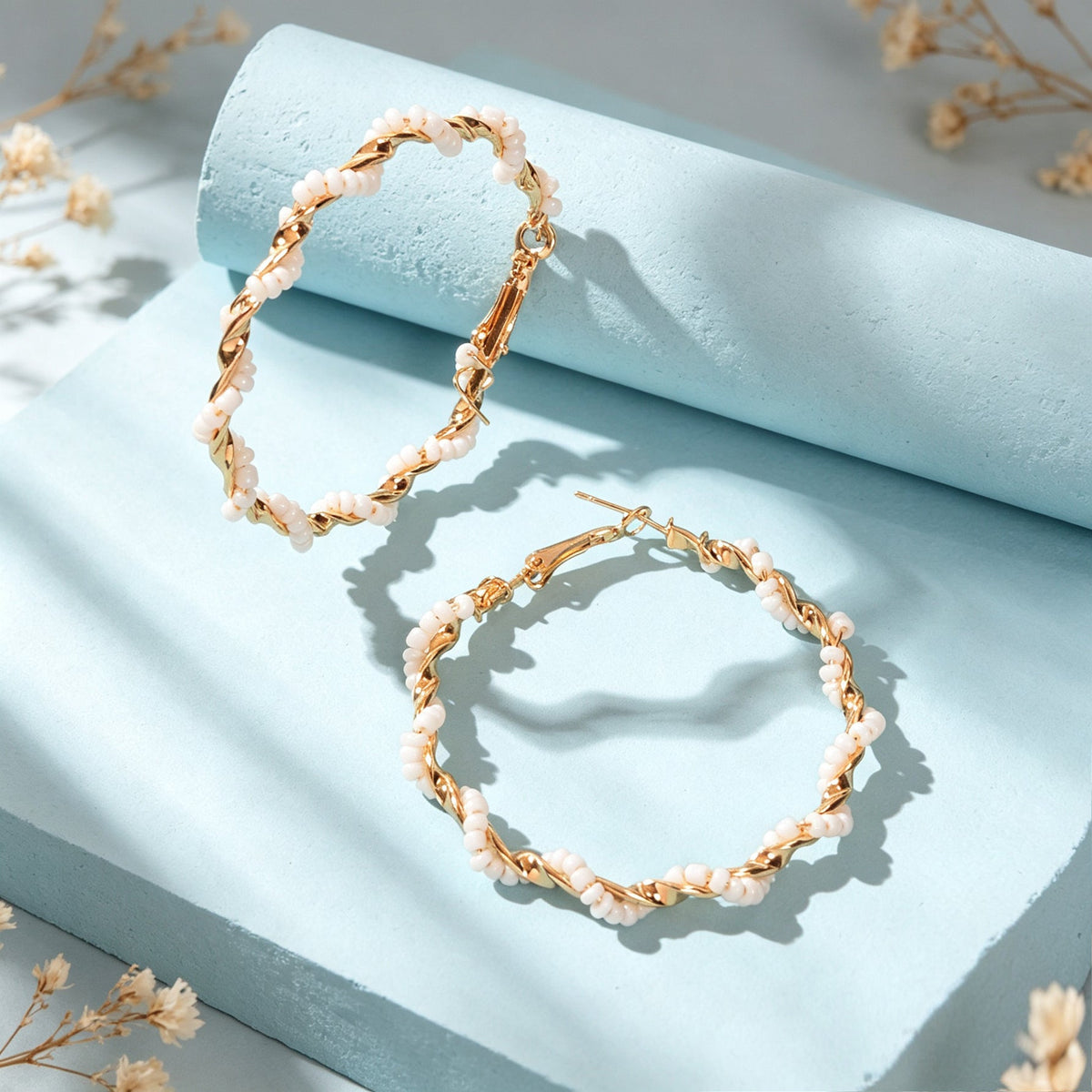 Bohemian Jewellery Seed Beads Decor Handmade Big Hoop Earrings Tribal Ethnic