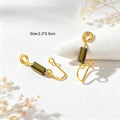 2pcs Gold Wire Wrap Green Bead Ear Cuff Non Piercing Ear Clips Cartilage Jewelry