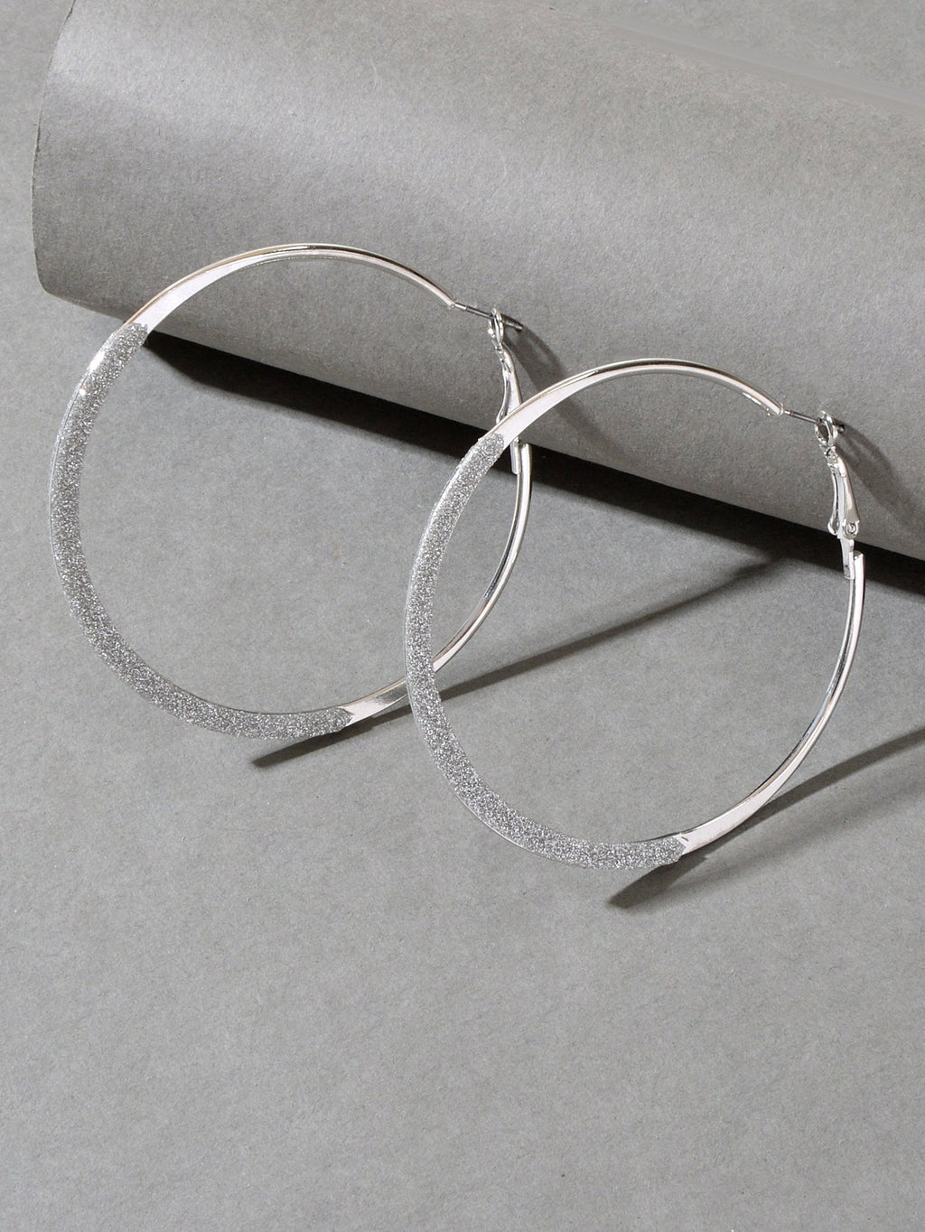 Spinning Rosegold Silver Big Circle Hoop Party Earrings Women Teens Accessories - Earrings at Dealshubindia