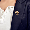 Delicate Pearl Rhinestone Decoration Ginkgo Biloba Leaf Brooch Dress Accessories