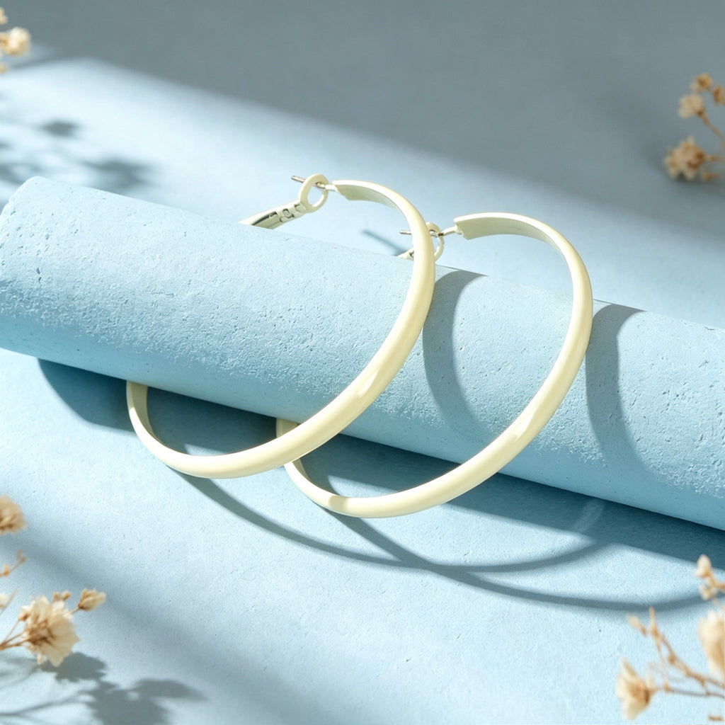 Party Decoration Women Beige Big Circle Hoop Dangle Boho Chic Holiday Earrings - Earrings at Dealshubindia
