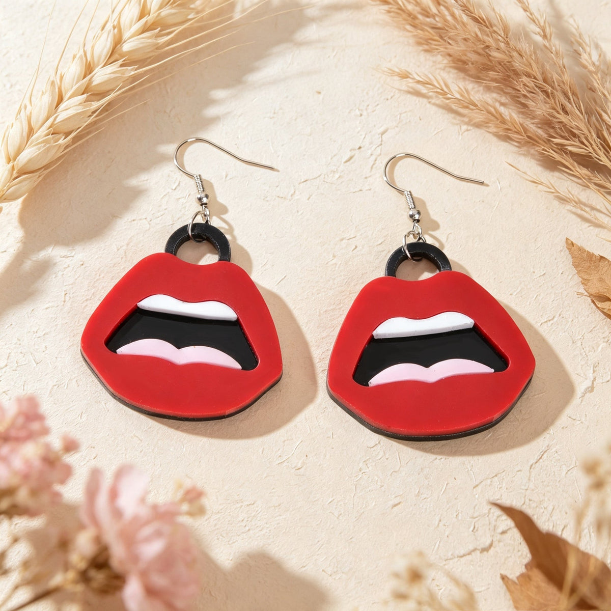 Y2k  Big Red Lips Earrings Halloween Jewelry Music Festival Party Club Cosplay Accessories