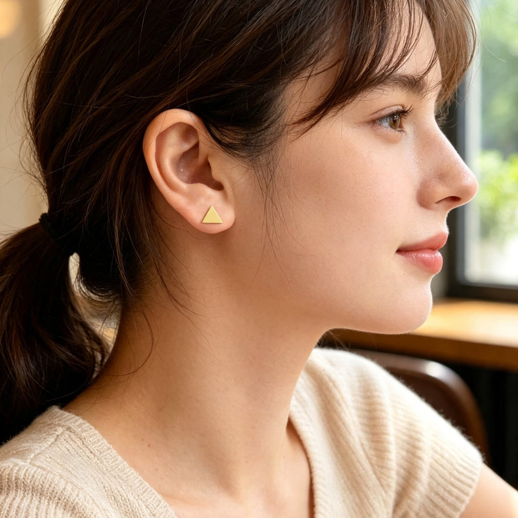 Minimalist Geometric Small Stud Tiny Triangle Mini Cartilage Tragus Earrings