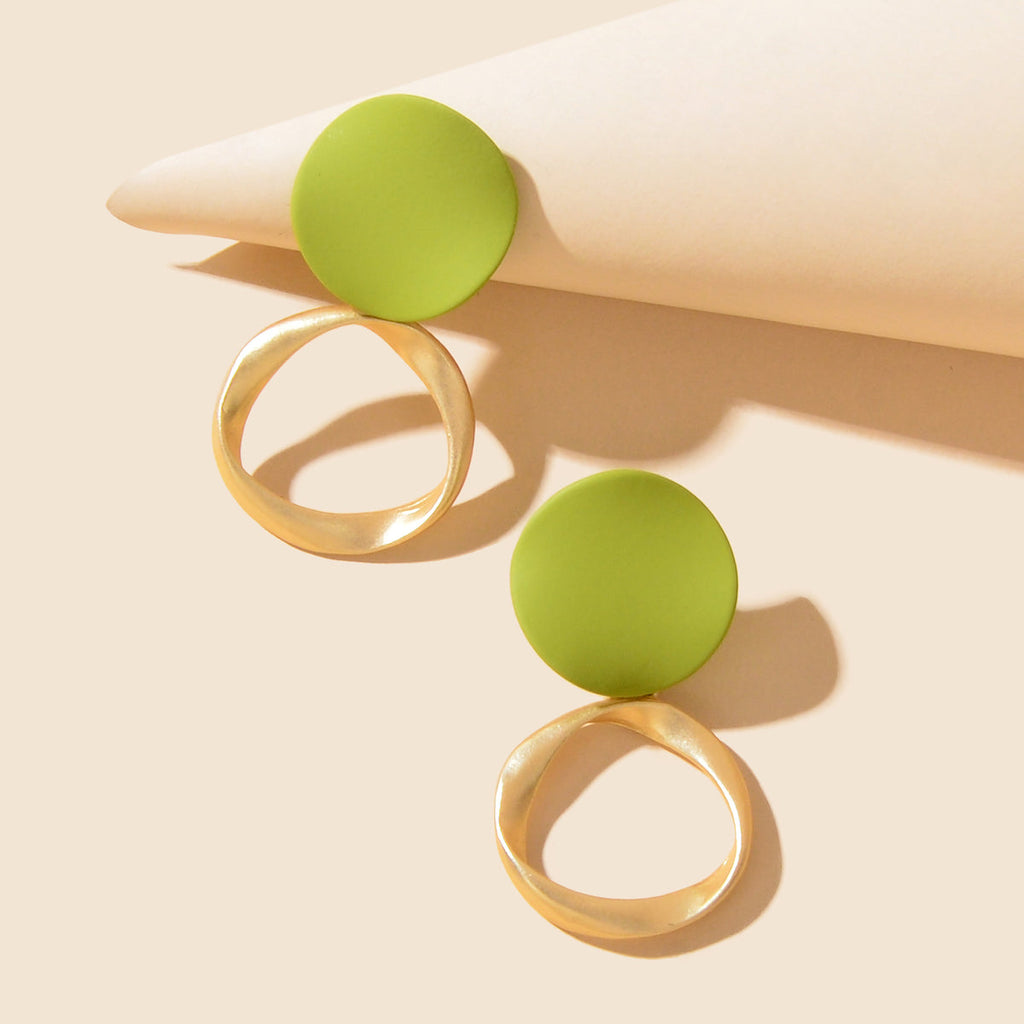 Round Dangling Stud Earrings Candy Colourful Bohemian Party Hoop Jewellery Gift
