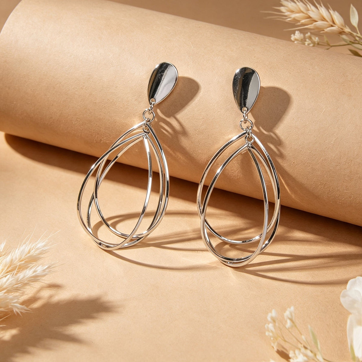 Female Jewellery Gold Silver Geometric Water Drop Statement Charm Earrings Women