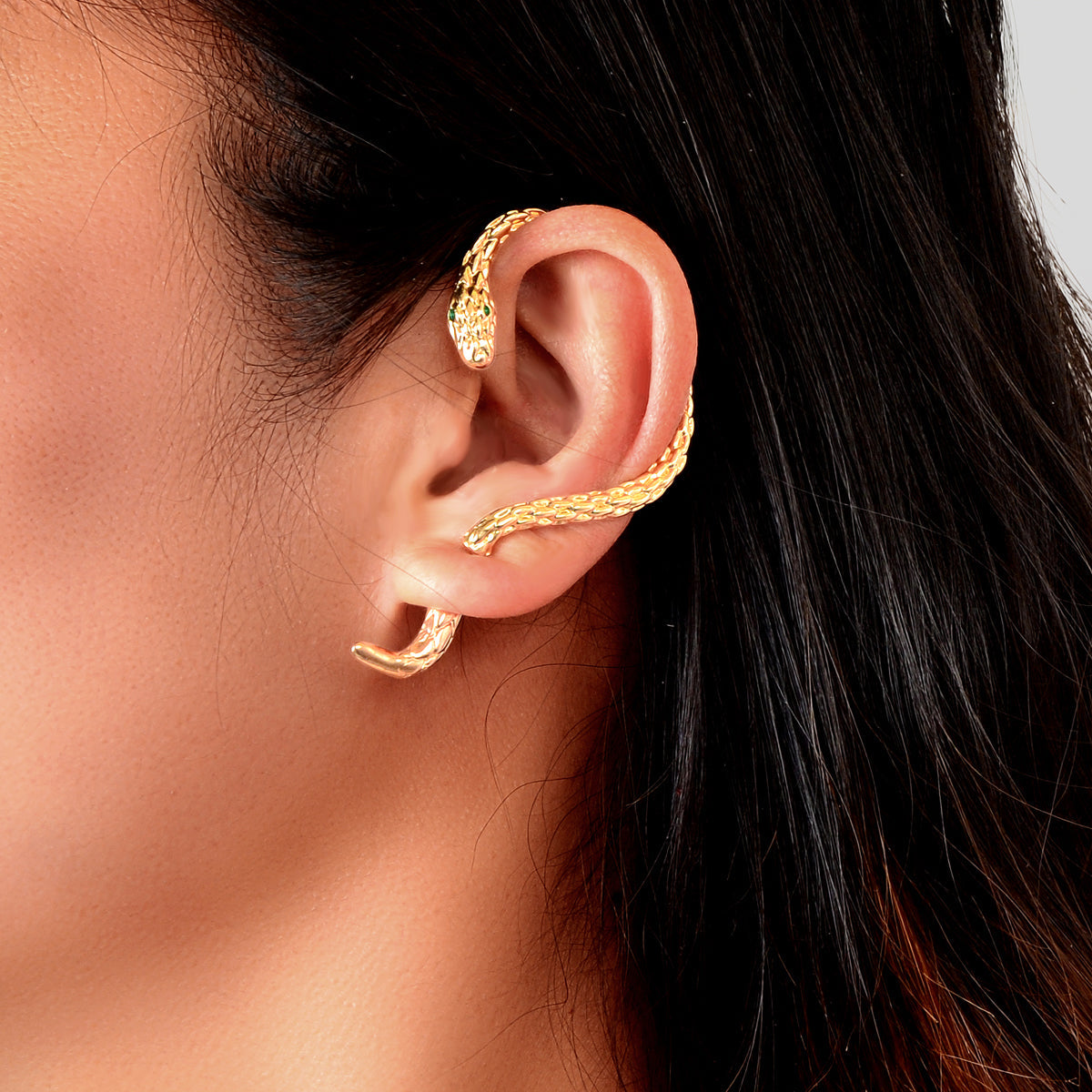Punk Snake Piercing Cartilage Wrap Ear Jewellery Crawler Earring Stud Gift 1 pc