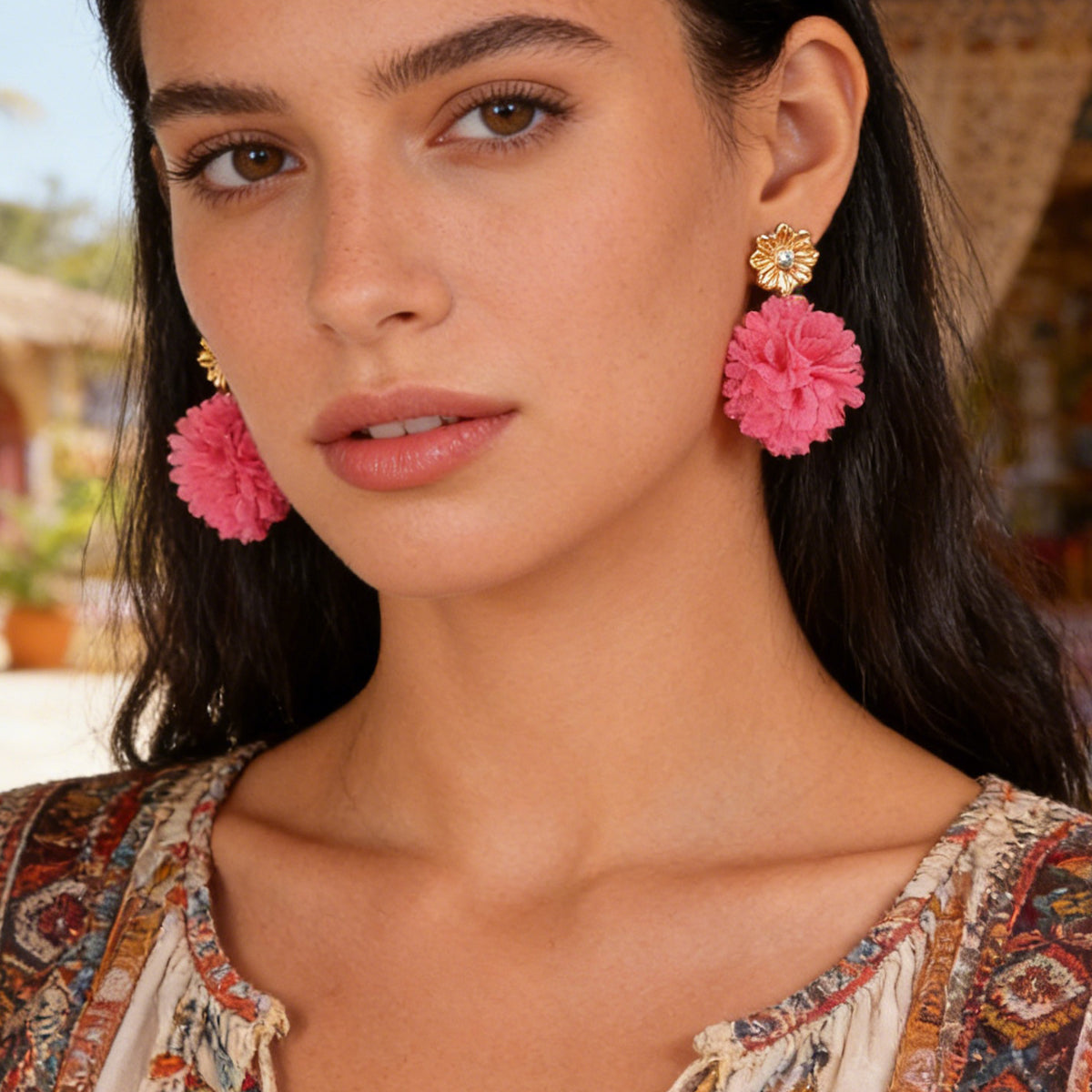 Lovely Jewellery Colorful Flower Drop Dangle Earrings Stunning Women Accessories