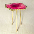 Small Pink Agate Side Table, 11" x 7" Single Slab-0